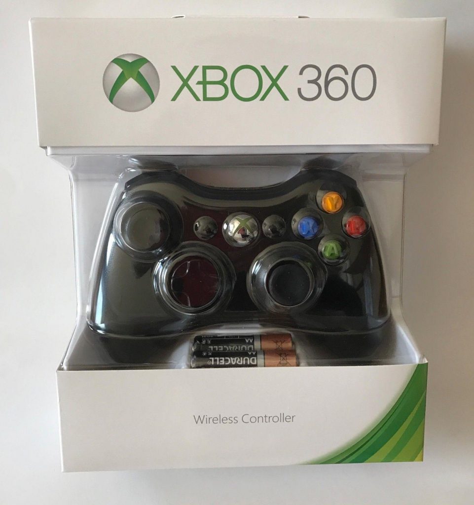 Xbox 360 Wireless Controller Black/White with Dongle no batteries